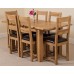 Hampton Solid Oak (120 - 160 Cm) Extending Dining Table & 6 Brown Lincoln Chairs
