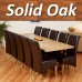 1home 100% Solid Oak Double Extending Dining Table Set Extend 180cm To 225cm To 270cm (table With 10 Chairs)