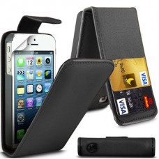 Style Icon Apple Iphone 5c Black Flip Wallet Pu Leather Case Cover With Two Card Slots For Apple Iphone 5c By G4gadget®