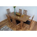 Extending Honey Oak Dining-room Table And 6 Chairs Solid Wood Dinner Set Cambridge- Extendable-modern-wooden,dinner Tables Sets (6 Chairs)