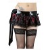 Phaze Womens Sexy Pvc Burlesque Blossom Print Tie Side Elektra Micro Mini - Black/red S