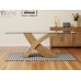 1home Glass Top Oak Cross Base Dining Table W/ 6 8 Leather Chairs Room Furniture 200cm (table Only)