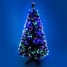 Funkybuys® Tall 4ft Black Fibre Optic Christmas Xmas Tree W/ Multicolor Tips
