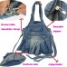 Donalworld Women Mini Crystal Skirt Pattern Jeans Denim Multi Rhinestone Handbags Blue