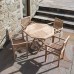Trueshopping Outdoor Garden / Kitchen / Patio 5 Piece Derwent Teak Dining Set Comprising Of Folding Octagon Table With 4 Stackable Matching Armchairs