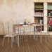 Aingoo 5 Piece Dining Table And Chairs Sets, Silver And Oak