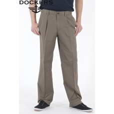 Dockers D2 Pleated Twill Chinos - Dark Pebble