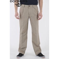 Dockers D2 Pleated Twill Chinos - British Khaki