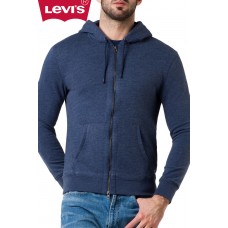 Levi's Heathered Full Zip Hoodie - Surf Blue
