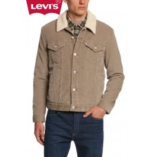 Levi Sherpa Trucker Jacket - Cord Taupe