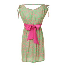 Azelia - Green And Coral Neon Dress Azelia - Green And Coral Neon Dress