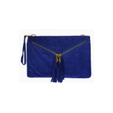 Amy - Cobalt Blue Leather Clutch Bag