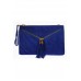 Amy - Cobalt Blue Leather Clutch Bag