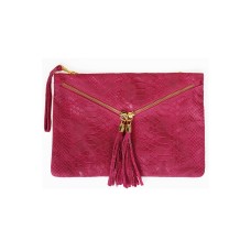 Amy - Hot Pink Suede Clutch Bag