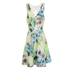 Carly - Cut Out Floral Print Summer Skater Dress