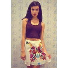 Clara - White Printed Skirt
