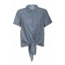 Stephie - Polka Dot Chambray Denim Top