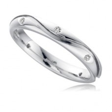 3mm Shaped Diamond Wedding Ring