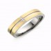 4mm Flat Court Shape Two Tone Wedding Ring