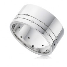 10mm Round Diamond Wedding Ring