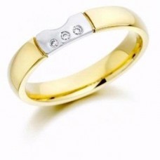4mm Court Two Tone Diamond Wedding Ring
