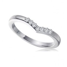 2.5mm Wishbone Shaped Diamond Wedding Ring