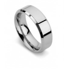 6mm Bevel Edge Court Shape Wedding Ring