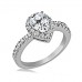 Pear Diamond Single Halo Soulder Set Ring