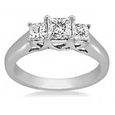 Modern Princess Cut Diamond Trilogy Ring