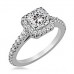 Princess Diamond Single Halo Shoulder Set Ring