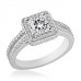 Princess Diamond Halo Shoulder Set Ring