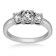 Round Diamond Claw Set Trilogy Ring