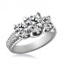 3 Stone Diamond Ring With Shoulder Diamonds