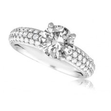 Three Row Round Diamond Vintage Ring