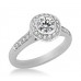 Modern Round Diamond Single Halo Shoulder Set Ring