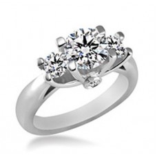 Unique Round Diamond Trilogy Ring