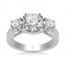 3 Stone Diamond Ring With Shoulder Diamonds