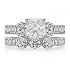 Diamond Shoulder Set Ring With Matching Band