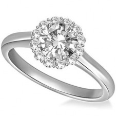 Round Diamond Single Halo Ring