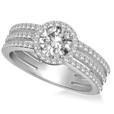 Three Row Round Diamond Vintage Ring