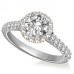 Unique Round Diamond Single Halo Shoulder Set Ring
