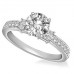 3 Stone Diamond Ring With Shoulder Diamonds