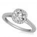 Round Diamond Single Halo Shoulder Set Ring