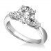 Elegant Round & Pear Diamond Trilogy Ring