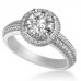 Round Diamond Single Halo Shoulder Set Ring