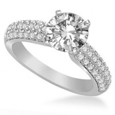 Three Row Round Diamond Vintage Ring