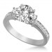 3 Stone Diamond Ring With Shoulder Diamonds