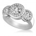 Round Diamond Trilogy Halo Designer Ring