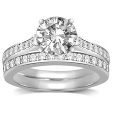 Diamond Shoulder Set Ring With Matching Band