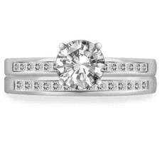 Diamond Shoulder Set Ring With Matching Band